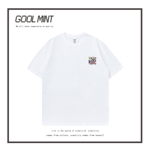 GOOL MINT短袖男T恤夏季新款國潮臉譜印花純棉半袖寬松潮牌男上衣