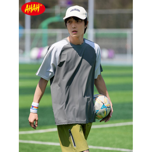AHAH夏季涼感戶外男t恤短袖吸溼速乾透氣抗菌上衣防曬運動體恤衫