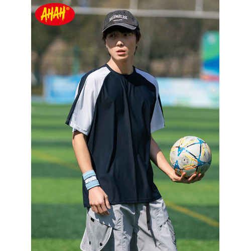 AHAH夏季涼感戶外男t恤短袖吸溼速乾透氣抗菌上衣防曬運動體恤衫