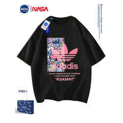 NASA 純棉速乾男t恤短袖夏季2025新款大碼寬松情侶款上衣潮流半袖
