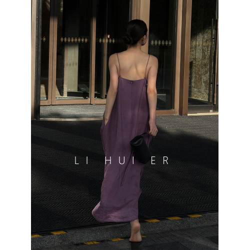 LiHuiEr李慧兒 仲夏夜之夢 苧麻高級感吊帶裙女夏浪漫無袖連衣裙