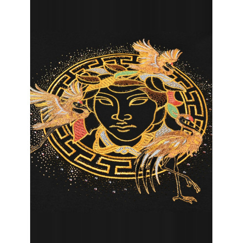 MeduSa/美杜莎刺圓領綉短袖男T恤男士2025春夏新款亮片燙鑽時尚