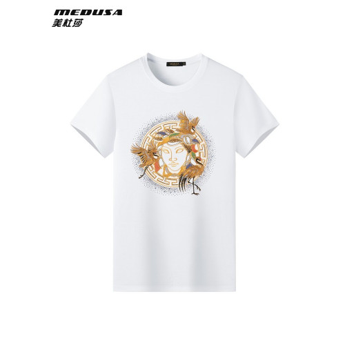 MeduSa/美杜莎刺圓領綉短袖男T恤男士2025春夏新款亮片燙鑽時尚