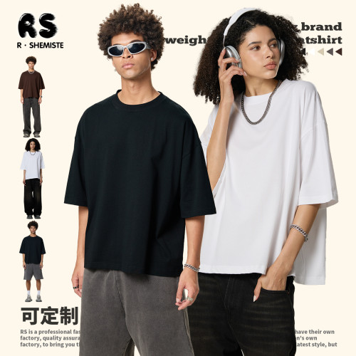 RS男裝|Boxy方塊短袖男士t恤潮牌純棉短袖歐美短寬短袖t恤男T恤