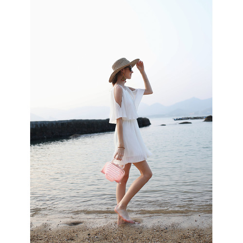 夏日絕美海島出遊小裙子高級感雪紡小個子三亞海邊度假沙灘連衣裙