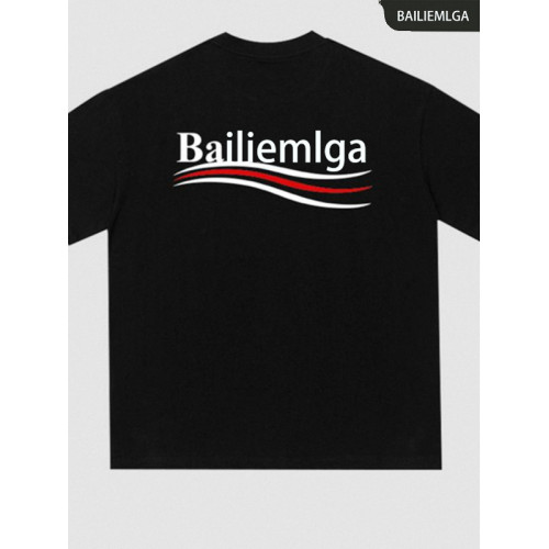 Bailiemlga官方短袖男T恤女情侶夏季寬松重磅純棉體恤oversize潮