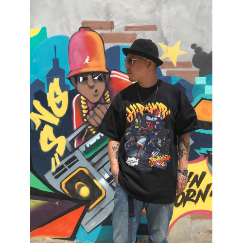 FBS美式印花短袖Hiphop塗鴉BBOY寬松純棉圓領重磅男T恤夏季
