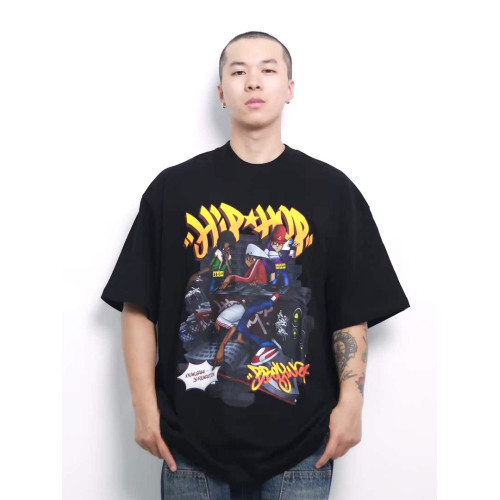 FBS美式印花短袖Hiphop塗鴉BBOY寬松純棉圓領重磅男T恤夏季
