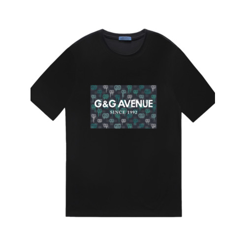 G&G AVENUE 夏季純棉短袖男t恤2023新款輕奢時尚寬松帥氣半袖體恤