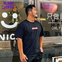 BLANKGENTLE嗎嘍MALOU惡搞重磅全棉印花男T恤短袖寬松猴子大碼