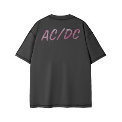 ACDC搖滾樂隊復古美式街頭搖滾樂隊男T恤衫寬松純棉休閒明線結搆t