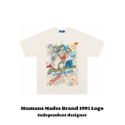 HumansMades！街頭手繪塗鴉短袖男T恤潮牌嘻哈藝術感純棉寬松半袖