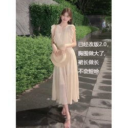 高個子172加長版夏季法式氣質白色飛袖連衣裙絕美度假風V領長裙子