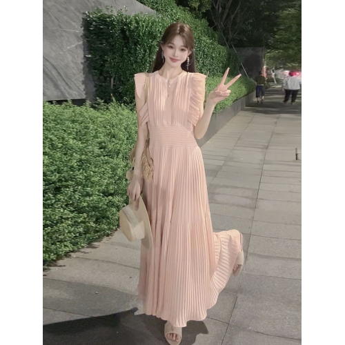 高個子172加長版夏季法式氣質白色飛袖連衣裙絕美度假風V領長裙子