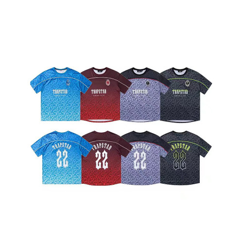 Trapstar Monogram Football Jersey漸變色運動短袖寬松圓領男T恤