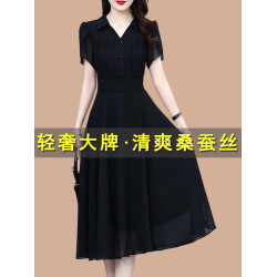 杭州真絲桑蠶絲連衣裙女夏2025新款今年流行爆款國際大牌氣質法式