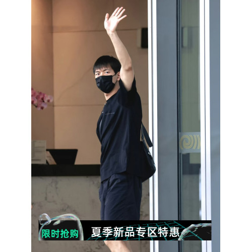 李現同款美式寬松純棉黑色短袖男t恤2025新款夏季小衆設計感上衣