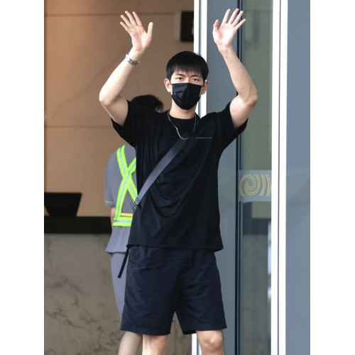 李現同款美式寬松純棉黑色短袖男t恤2025新款夏季小衆設計感上衣