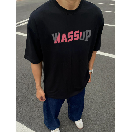 WASSUP重磅純棉短袖男t恤2025新款夏季高級感痞帥半袖寬松上衣潮