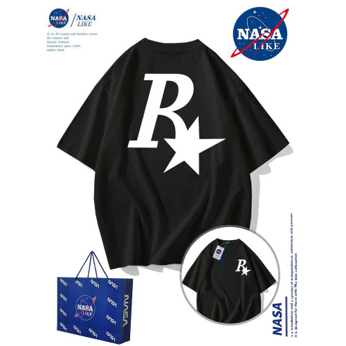 NASA聯名~潮牌男T恤純棉短袖夏季ins簡約百搭寬松體恤情侶裝上衣