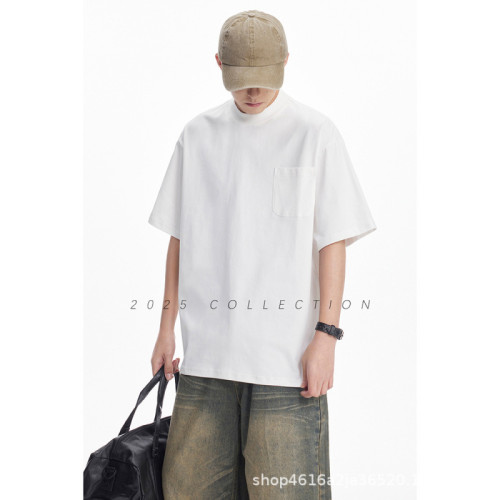 2025年新款CATTEE 索羅娜純色圓領250g重磅短袖男t恤女寬松涼感防