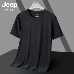JEEP SPIRIT夏季冰絲短袖速乾男t恤男士大碼男裝運動男裝上衣t衫
