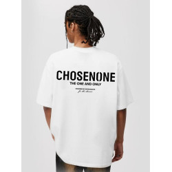 CHOSEN1CH美式基礎款短袖植絨印花短袖男t恤女夏季寬松國潮情侶裝