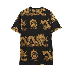 ONIARAI/鬼洗24春夏新品地藏小王五龍(金）滿印短袖男T恤 J850174