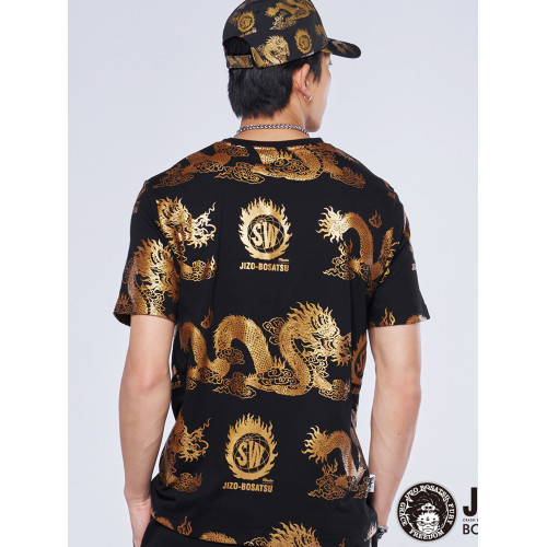 ONIARAI/鬼洗24春夏新品地藏小王五龍(金）滿印短袖男T恤 J850174