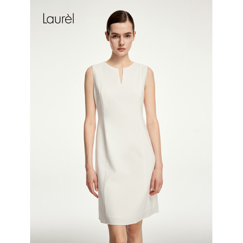 Laurel勞芮春夏經典別致圓領高智淡人航海連衣裙女LWD341Y05800