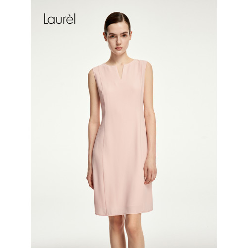 Laurel勞芮春夏經典別致圓領高智淡人航海連衣裙女LWD341Y05800