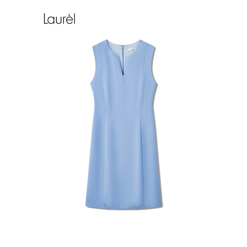 Laurel勞芮春夏經典別致圓領高智淡人航海連衣裙女LWD341Y05800