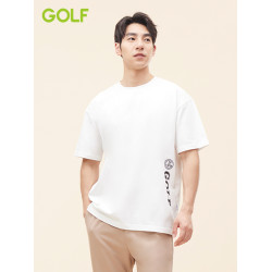 GOLF/高爾夫夏季短袖t恤男舒適簡約圓領上衣男印花時尚短袖男T恤