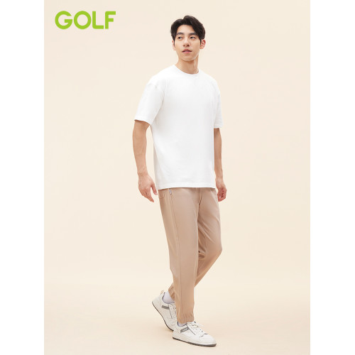 GOLF/高爾夫夏季短袖t恤男舒適簡約圓領上衣男印花時尚短袖男T恤