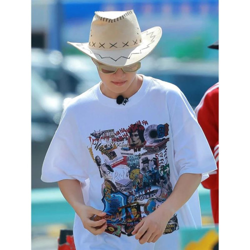 十個勤天種地吧王一珩同款私服潮牌印花短袖男T恤百搭情侶上衣