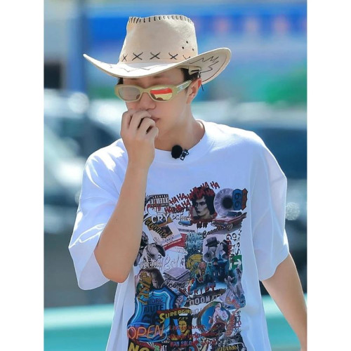 十個勤天種地吧王一珩同款私服潮牌印花短袖男T恤百搭情侶上衣