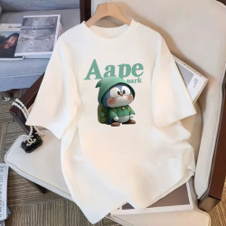 A ape Park圓領短袖男t恤夏季2025年新款百搭日系潮流印花情侶裝