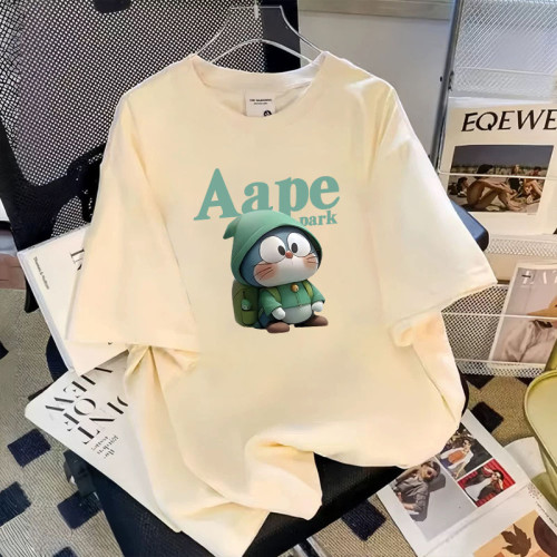 A ape Park圓領短袖男t恤夏季2025年新款百搭日系潮流印花情侶裝