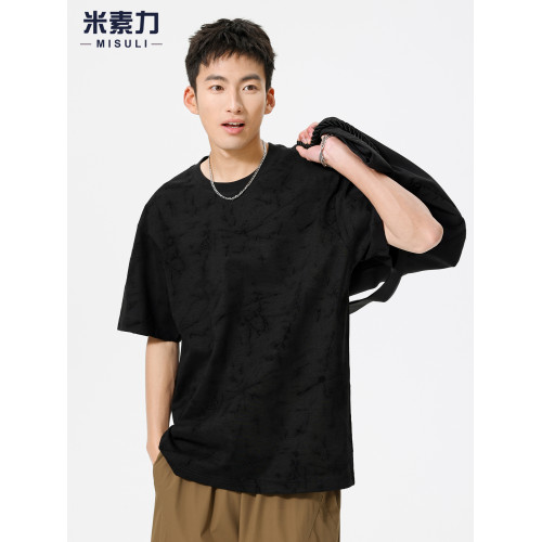 美式復古短袖男t恤2025新款夏季薄款質感輕奢高級感上衣半袖男款