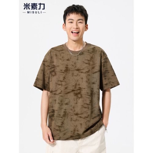 美式復古短袖男t恤2025新款夏季薄款質感輕奢高級感上衣半袖男款