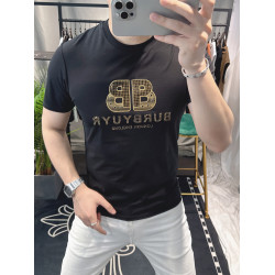 歐洲站短袖男T恤2024高級歐貨潮牌修身圓領夏季半袖男士高級感潮