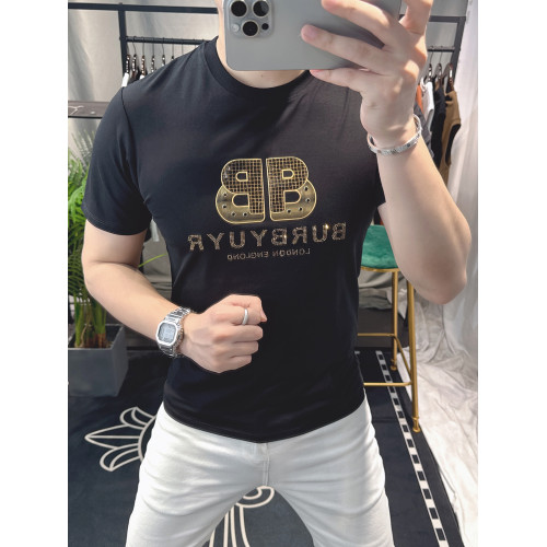 歐洲站短袖男T恤2024高級歐貨潮牌修身圓領夏季半袖男士高級感潮