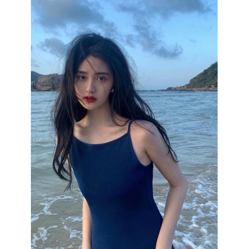 歐洲站海邊度假絕美裙子2025超仙女顯瘦顯高藍色吊帶連衣裙女子夏