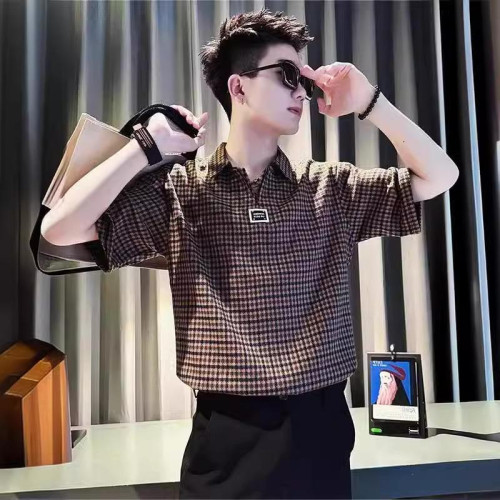 短袖polo衫男t恤2024新款男裝上衣痞帥夏裝衣服半袖帥t
