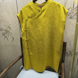 100%桑蠶絲28姆米香雲紗各色奧黛款無袖連衣裙新中式國風更新氣質