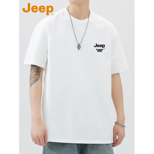 JEEP吉普男t恤短袖純棉潮流休閒青年百搭2024夏季薄款上衣體恤男