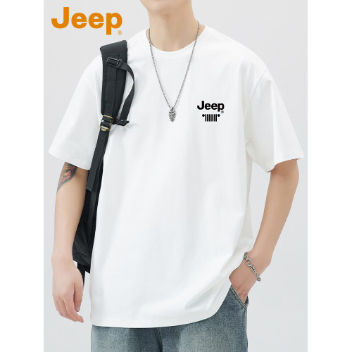 JEEP吉普男t恤短袖純棉潮流休閒青年百搭2024夏季薄款上衣體恤男