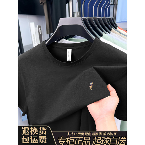 【7A抗菌+速乾】小馬短袖男t恤潮流時尚夏季薄款透氣刺綉圓領體恤