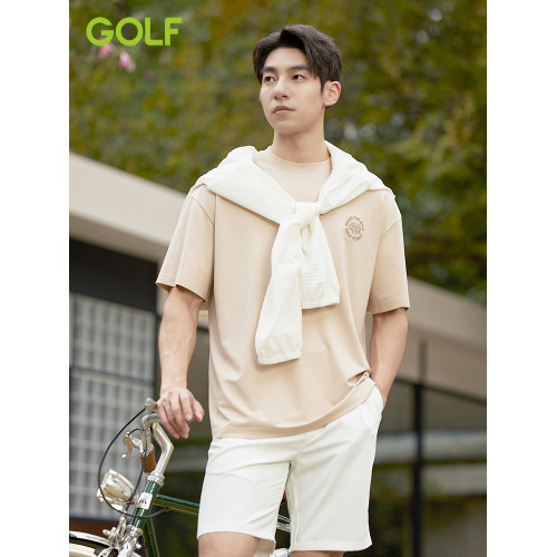 GOLF/高爾夫短袖t恤男夏季涼感透氣純色圓領時尚休閒男t恤短袖