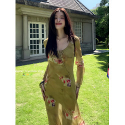 法式復古度假風氣質連衣裙女2025夏季新款長裙今年流行的爆款裙子